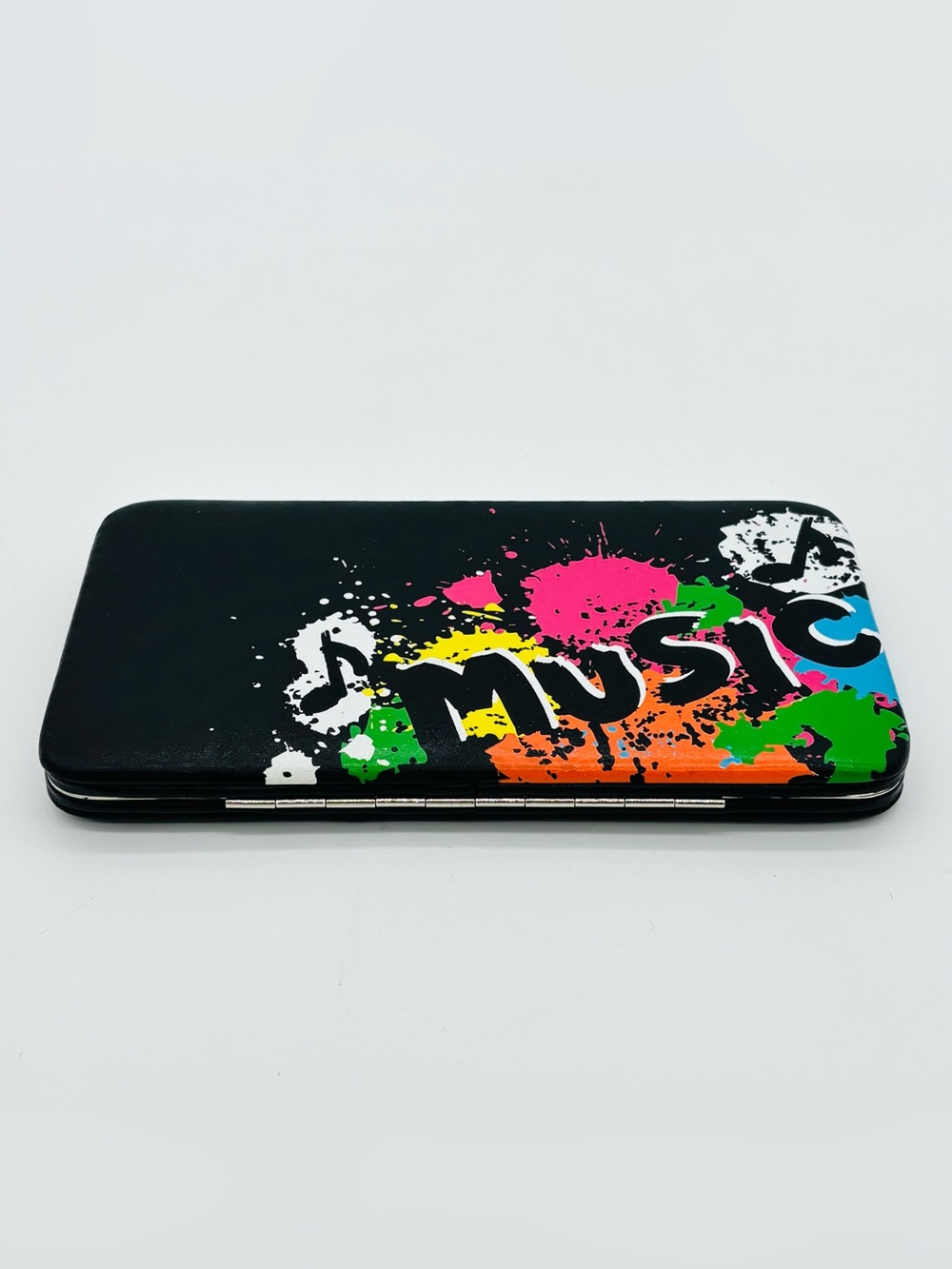 Y2K Music Splash Graffiti Clutch Wallet Neon Alt Checkbook Mall Goth Pop Punk - Picture 3 of 16